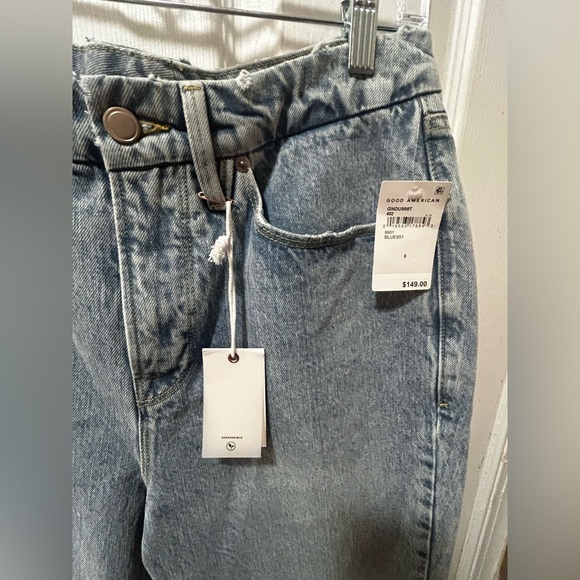 NWT GOOD AMERICAN Women's Light Blue Jeans Size 8/29 $149 MSRP - Picture 4 of 6